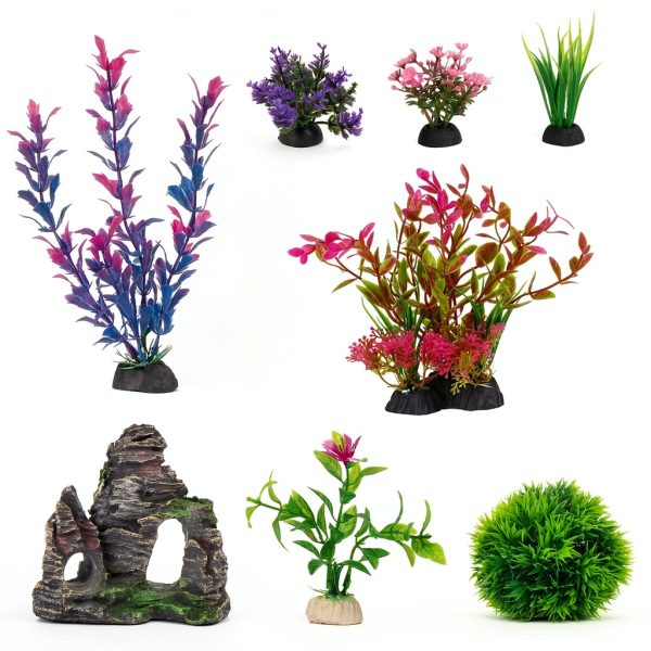 Ameliade Aquarium Plastic Plants Colorful Eco Friendly Fish-1