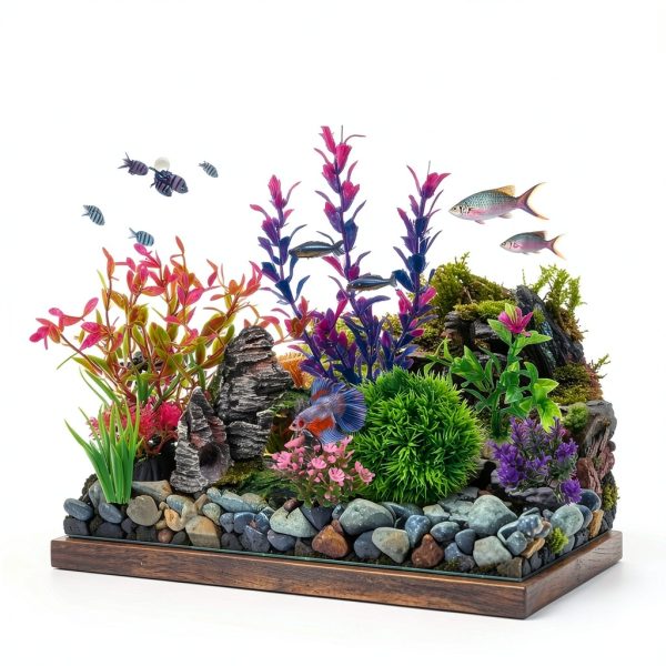 Ameliade Aquarium Plastic Plants Colorful Eco Friendly Fish-7