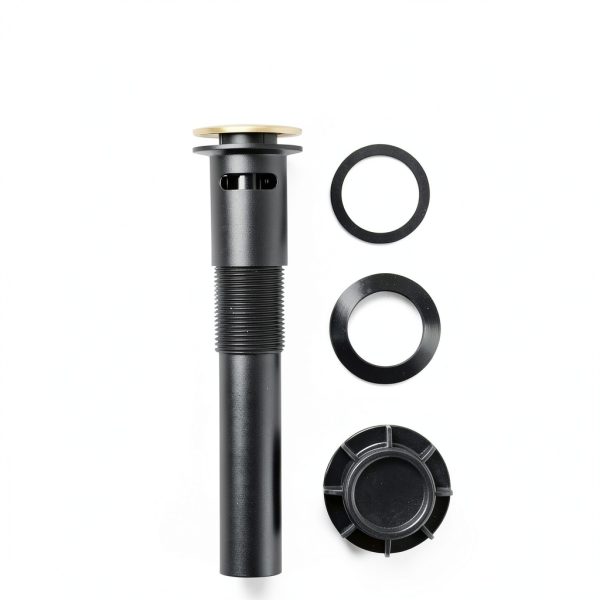 Brushed Gold Pop Up Bathroom Sink Drain with Overflow KENES Assembly-8