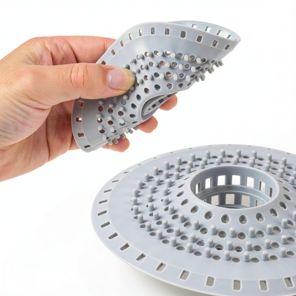 Bathtub Drain Hair Catcher Tesdluy Silicone Strainer 3 Pack Gray-3