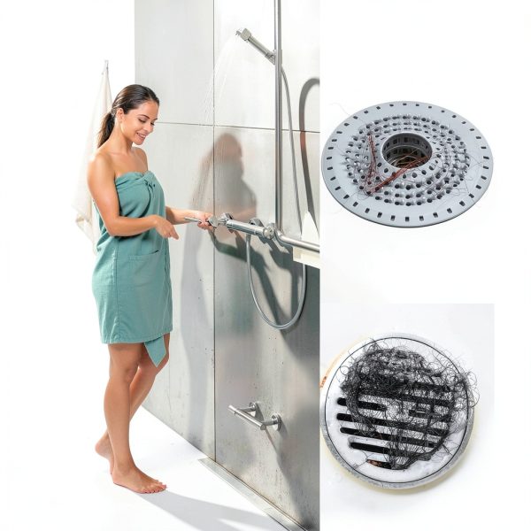 Bathtub Drain Hair Catcher Tesdluy Silicone Strainer 3 Pack Gray-5