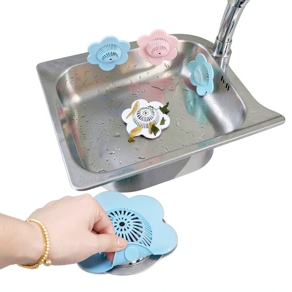 Hair Catcher Silicone Drain Cover with Suction Cups UMBWORLD 4 Pack-4