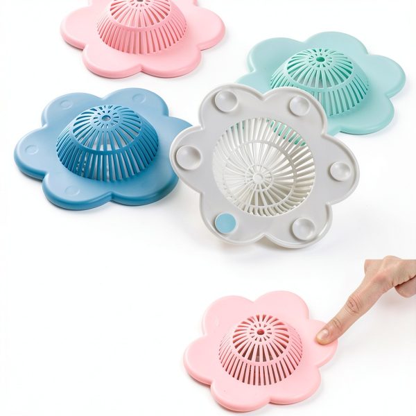 Hair Catcher Silicone Drain Cover with Suction Cups UMBWORLD 4 Pack-5