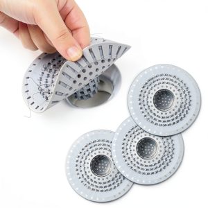 Bathtub Drain Hair Catcher Tesdluy Silicone Strainer 3 Pack Gray-0