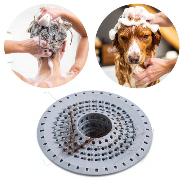 Bathtub Drain Hair Catcher Tesdluy Silicone Strainer 3 Pack Gray-4