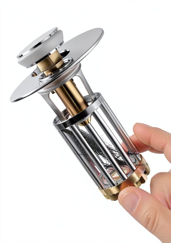 Bathroom Sink Drain Strainer Pop Up Stopper by Anlige Chrome Silver-4