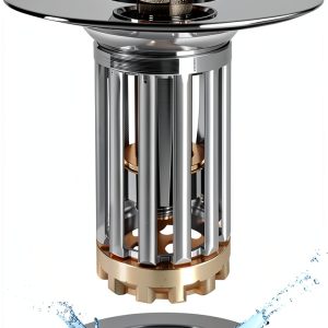 Bathroom Sink Drain Strainer Pop Up Stopper by Anlige Chrome Silver-0